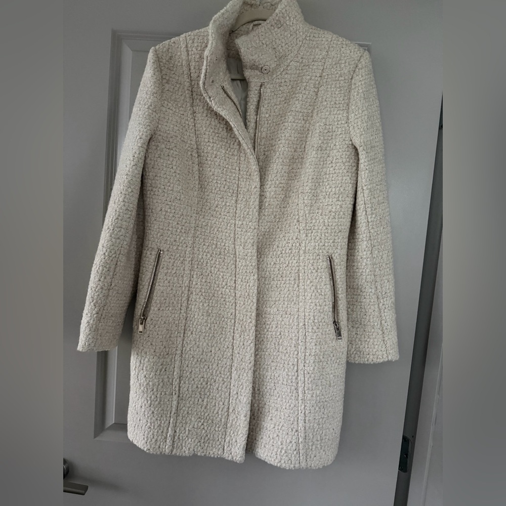H&M Off-White Teddy Coat